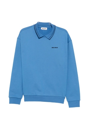 Miu Miu logo-embroidered sweatshirt - Blue