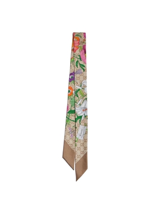 Gucci GG Flora silk scarf - Neutrals