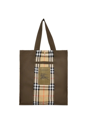 Burberry Check Trench logo-patch tote bag - Brown