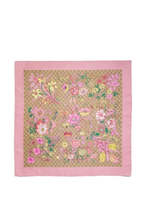 Gucci GG Flora silk scarf - Neutrals