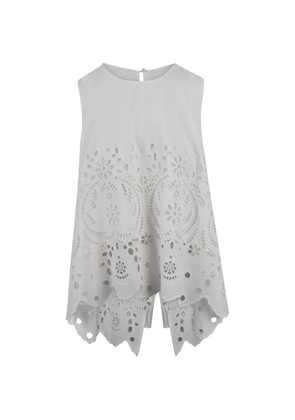 Jovonna Petraia broderie-anglaise scallop-edge top - White