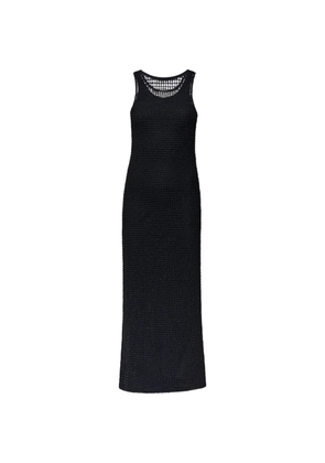 Another Tomorrow bead-embroidered midi dress - Black