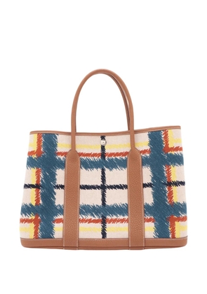 Hermès Pre-Owned 2024 Toile and Negonda Tartan Cross Garden Party 36 tote bag - Neutrals
