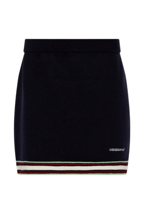 Casablanca striped-trim knitted skirt - Blue