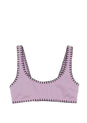 Nanushka blanket-stitch bikini top - Purple