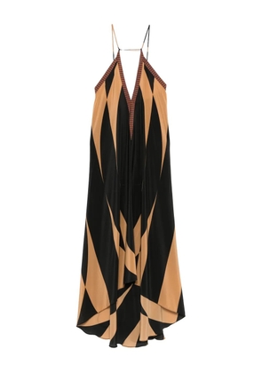 Volantis geometric-print silk midi dress - Black