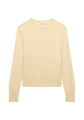 Another Tomorrow fine-knit wool long-sleeve top - Yellow