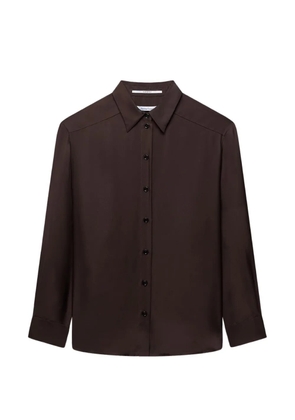 Another Tomorrow pleat-back silk shirt - Brown