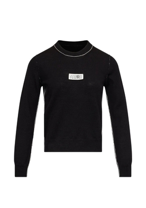 MM6 Maison Margiela contrast-trimmed wool blend knit jumper - Black