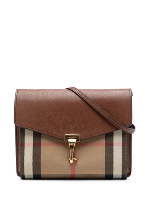 Burberry Pre-Owned 2000-2017 Small Leather and House Check Canvas Derby Macken crossbody bag - Brown