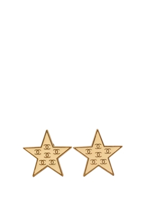 CHANEL Pre-Owned 2001 CC Gold Plated Enamel Star Clip On Earrings costume earrings