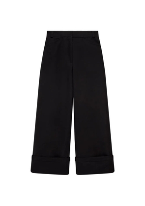 Another Tomorrow cuffed topstitched trousers - Black