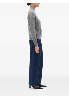 Another Tomorrow featherweight fine-knit turtleneck top - Grey
