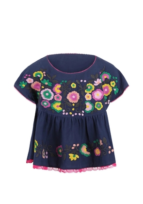 Jovonna Liora floral-embroidered top - Blue