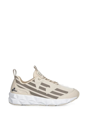 Ea7 Emporio Armani logo-print panelled sneakers - Neutrals