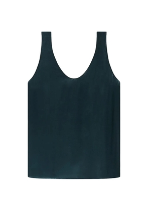 Another Tomorrow tank satin cocoon blouse - Green