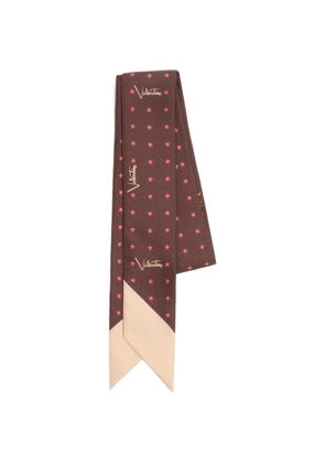 Valentino Garavani Stelline e Firma starry silk bandeau scarf - Brown