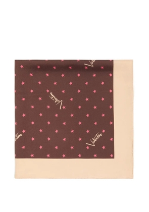 Valentino Garavani Stelline e Firma starry silk scarf - Brown