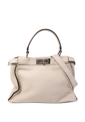 Fendi Pre-Owned medium Peekaboo leather shoulder bag - Neutrals