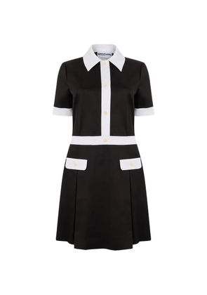 Moschino contrast-trim pleated mini dress - Black