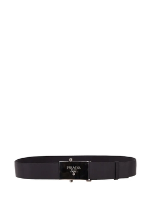 Prada logo-plaque buckle belt - Black