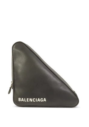 Balenciaga Pre-Owned Triangle leather clutch bag - Black