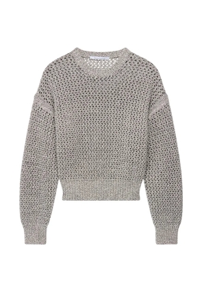 Another Tomorrow open-knit crew-neck sweater - Black