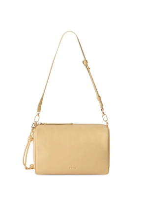 Furla large logo-debossed leather crossbody bag - Neutrals