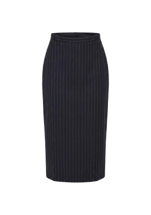 Givenchy pinstripe-pattern wool midi skirt - Blue