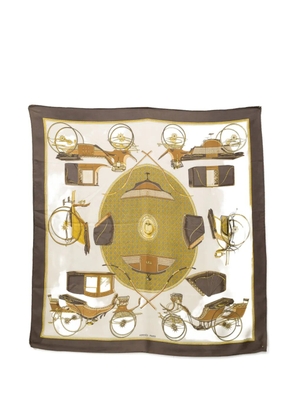 Hermès Pre-Owned 1965 Les Voitures a Transformation silk scarf - Neutrals