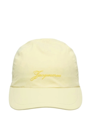 Jacquemus logo-embroidered toggle-fastening cap - Yellow