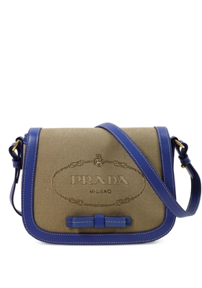 Prada Pre-Owned logo jacquard bow cross body bag - Neutrals