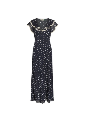 Rixo Bethea polka-dot ruffled maxi dress - Blue