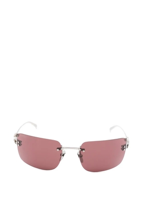 Gucci Eyewear logo-plaque rectangle-frame sunglasses - Pink