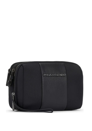 PIQUADRO logo-plaque clutch bag - Black