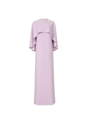 Costarellos Orianna crystal-embellished cape-overlay maxi dress - Purple
