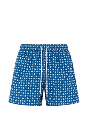 Fedeli marine-print drawstring swim shorts - Blue
