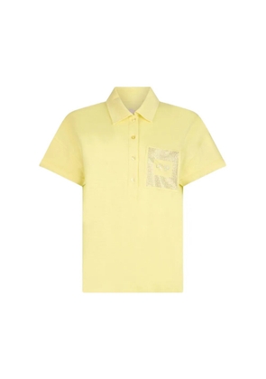 LIU JO embellished-pocket polo shirt - Yellow