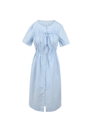 Jovonna ruched tie-fastening midi dress - Blue