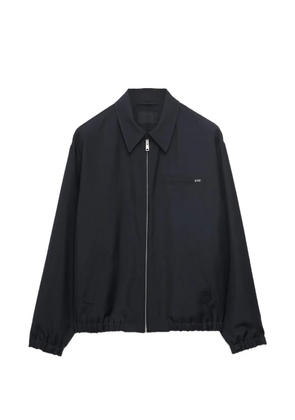 Prada logo-plaque zip-up jacket - Blue