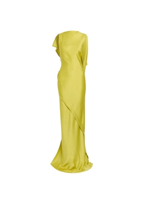 Victoria Beckham Kyra asymmetric ruffled maxi dress - Yellow