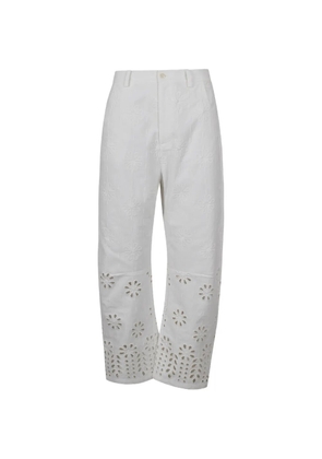 Jovonna Vesna broderie-anglaise trousers - White
