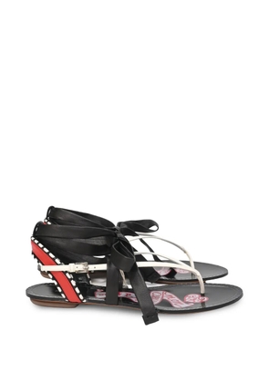 Alaïa Pre-Owned graphic-print gladiator sandals - Black