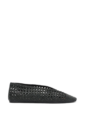 Scarosso woven-leather ballet flats - Green