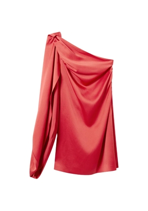 Stella McCartney one-shoulder draped-sleeve dress - Red