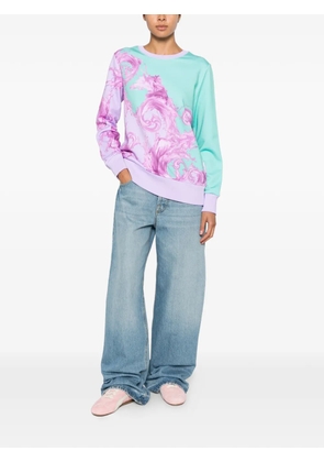 Versace Jeans Couture baroque-print long-sleeve cotton sweatshirt - Purple