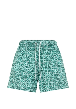 Fedeli geometric-print drawstring swim shorts - Green