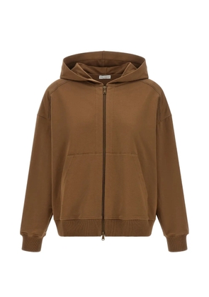 Brunello Cucinelli Monili-detail zip-up hoodie - Brown
