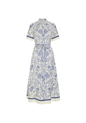 Simkhai Audria seashell-print belted midi dress - White