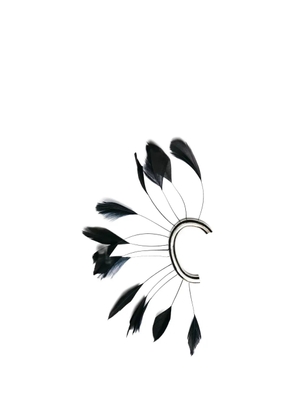 Patrizia Pepe feather-trim ear cuff - Silver